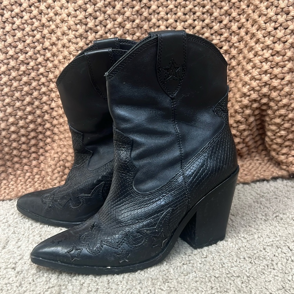 Aldo Black Cowgirl Booties
